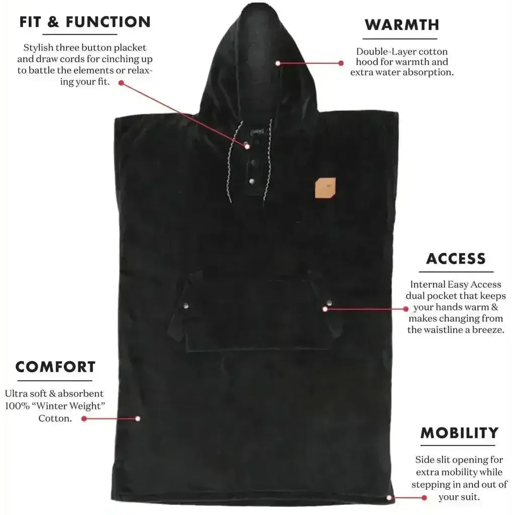 Slowtide Changing Poncho: The Digs Black Ultimate Beach